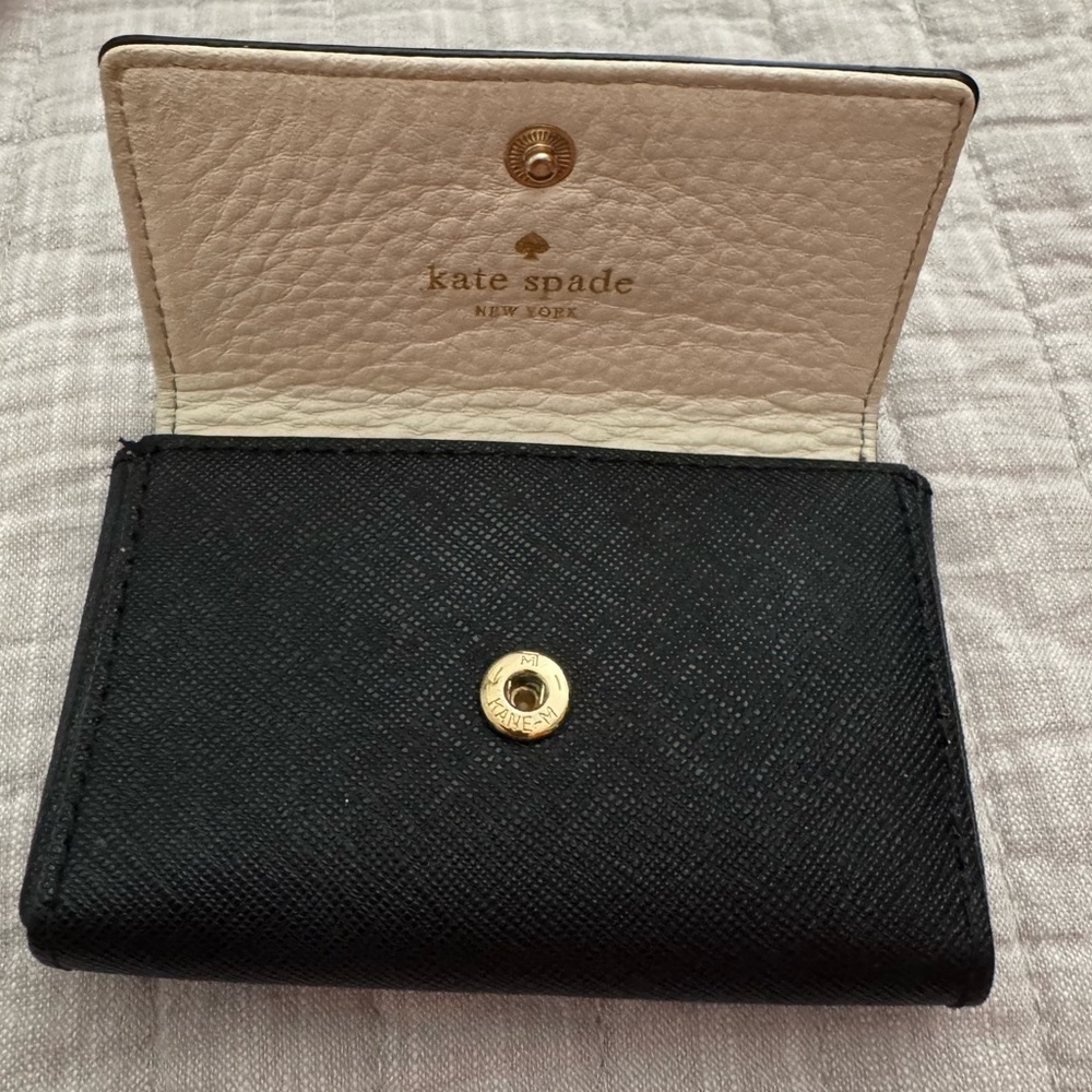 Kate Spade Black Card Holder with Gold Accents - Picture 2 of 4